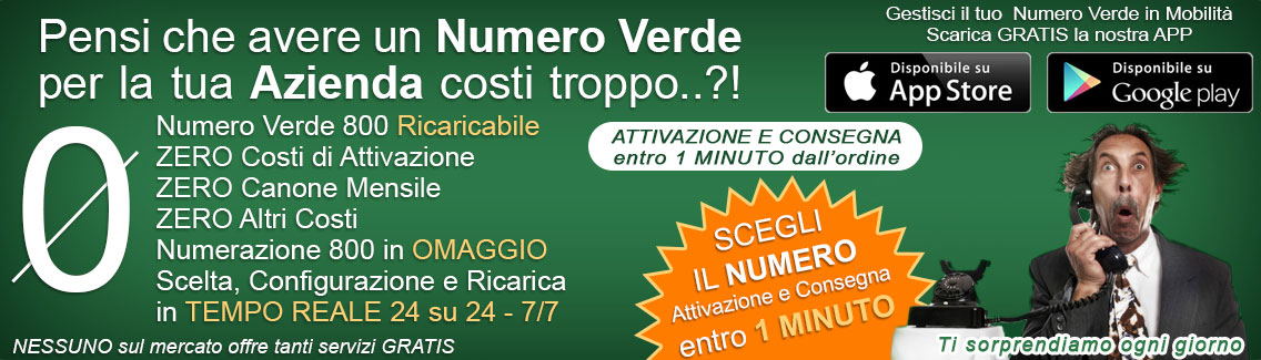 Attiva il tuo Numero Verde su NumeroVerde.com